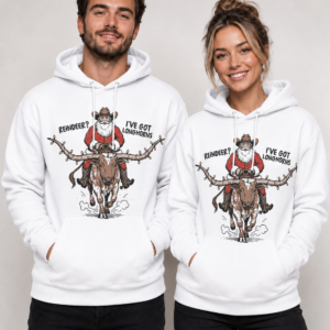 Reindeer? I’ve Got Longhorns Cowboy Christmas Hoodie