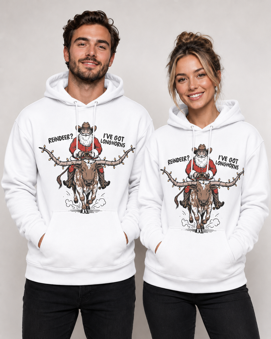 Reindeer? I’ve Got Longhorns Cowboy Christmas Hoodie Reindeer? I’ve Got Longhorns Cowboy Christmas Hoodie