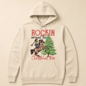 Rockin Around the Christmas Tree Hoodie – Western Cowgirl Christmas