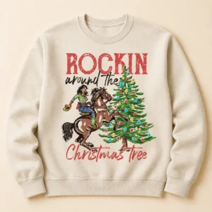 Rockin Around the Christmas Tree Sweatshirt – Western Cowgirl Crewneck