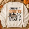 Creepin’ It Country Hoodie – Western Farm Halloween Sweatshirt