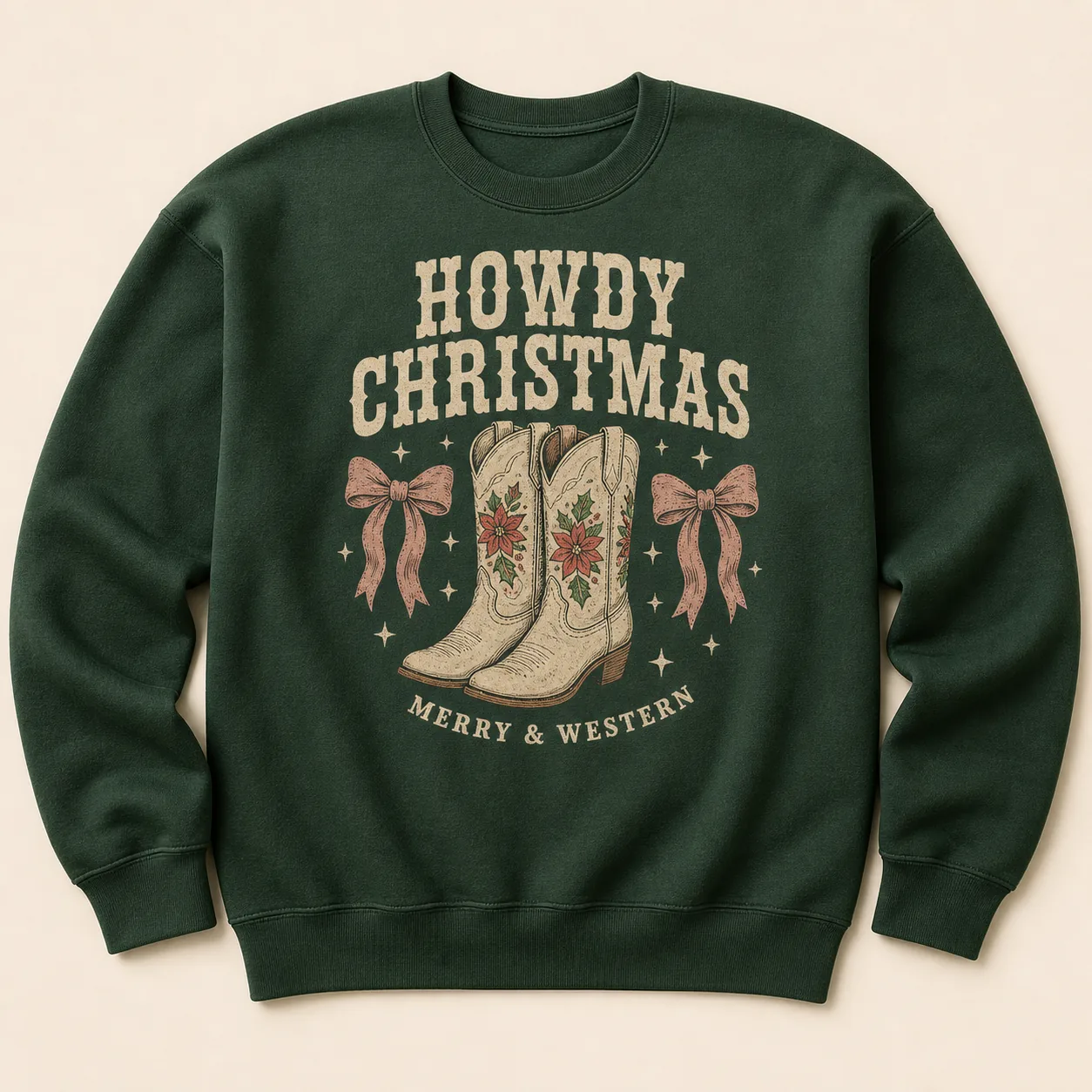 Howdy Christmas Sweatshirt – Western Cowgirl Holiday Crewneck Howdy Christmas Sweatshirt – Western Cowgirl Holiday Crewneck