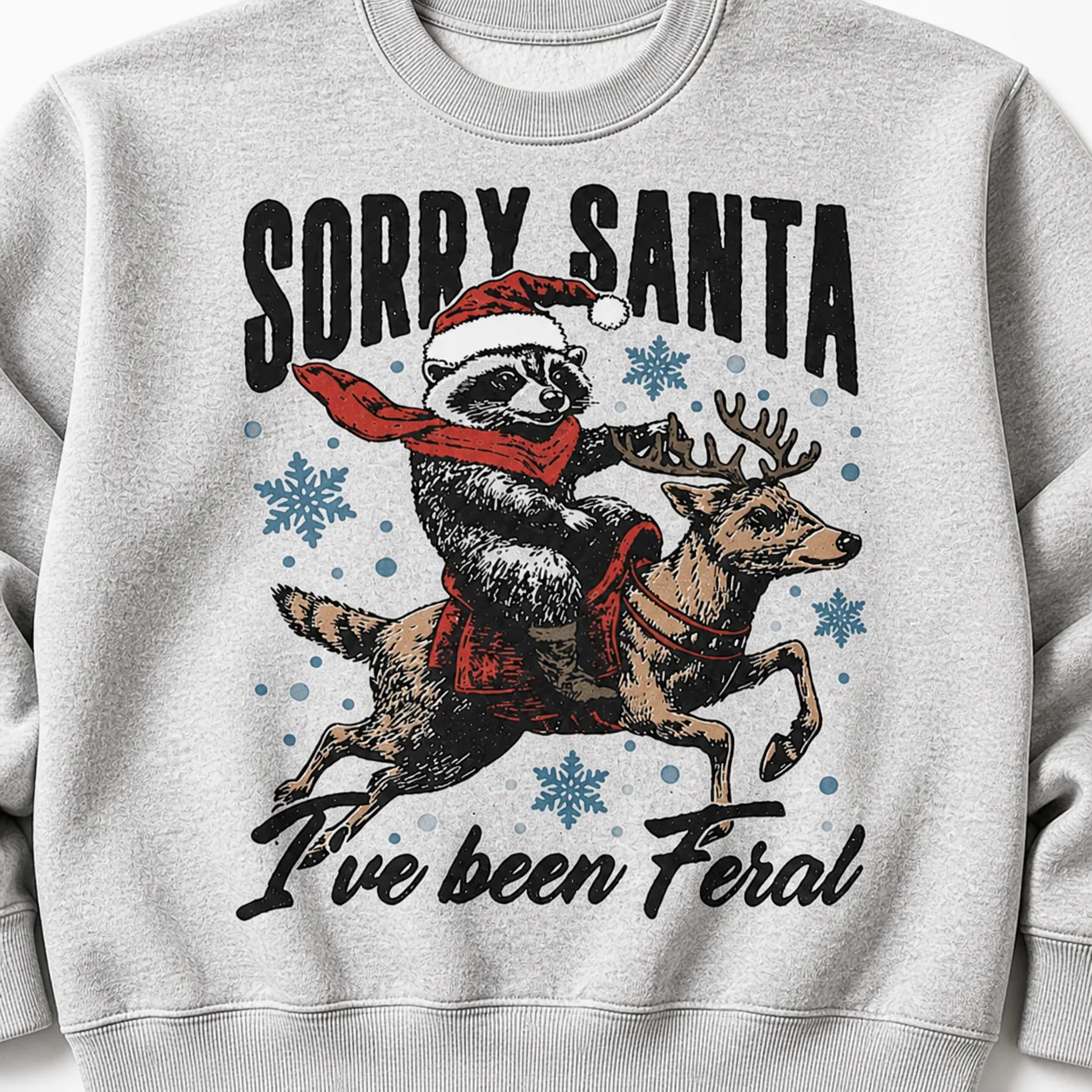 Sorry Santa I’ve Been Feral Sweatshirt – Funny Raccoon Christmas Crewneck Sorry Santa I’ve Been Feral Sweatshirt – Funny Raccoon Christmas Crewneck