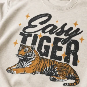 Easy Tiger Sweatshirt – Funny Vintage Tiger Crewneck Pullover