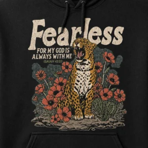 Fearless Christian Hoodie – Isaiah 41:10 Leopard Faith Sweatshirt Fearless Christian Hoodie – Isaiah 41:10 Leopard Faith Sweatshirt