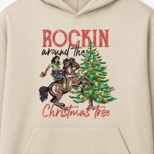 Rockin Around the Christmas Tree Hoodie – Western Cowgirl Christmas