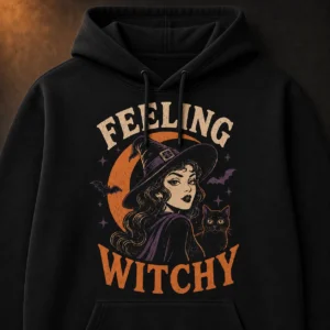 Feeling Witchy Hoodie – Retro Halloween Witch Sweatshirt Feeling Witchy Hoodie – Retro Halloween Witch Sweatshirt