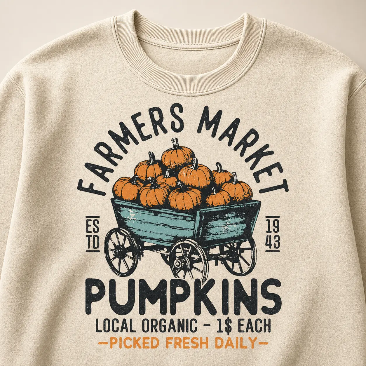 Farmers Market Pumpkins Sweatshirt – Vintage Fall Crewneck Farmers Market Pumpkins Sweatshirt – Vintage Fall Crewneck