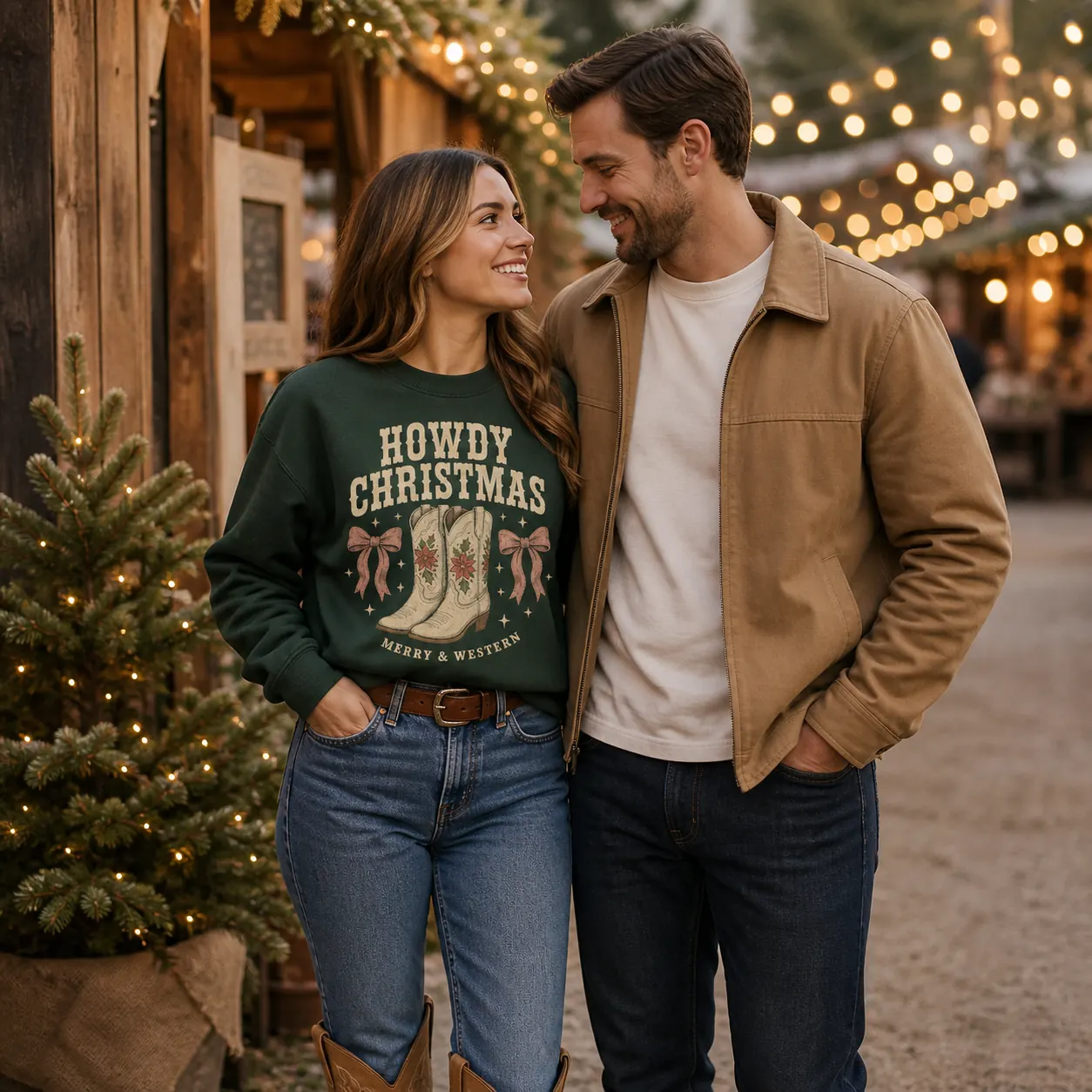 Howdy Christmas Sweatshirt – Western Cowgirl Holiday Crewneck Howdy Christmas Sweatshirt – Western Cowgirl Holiday Crewneck