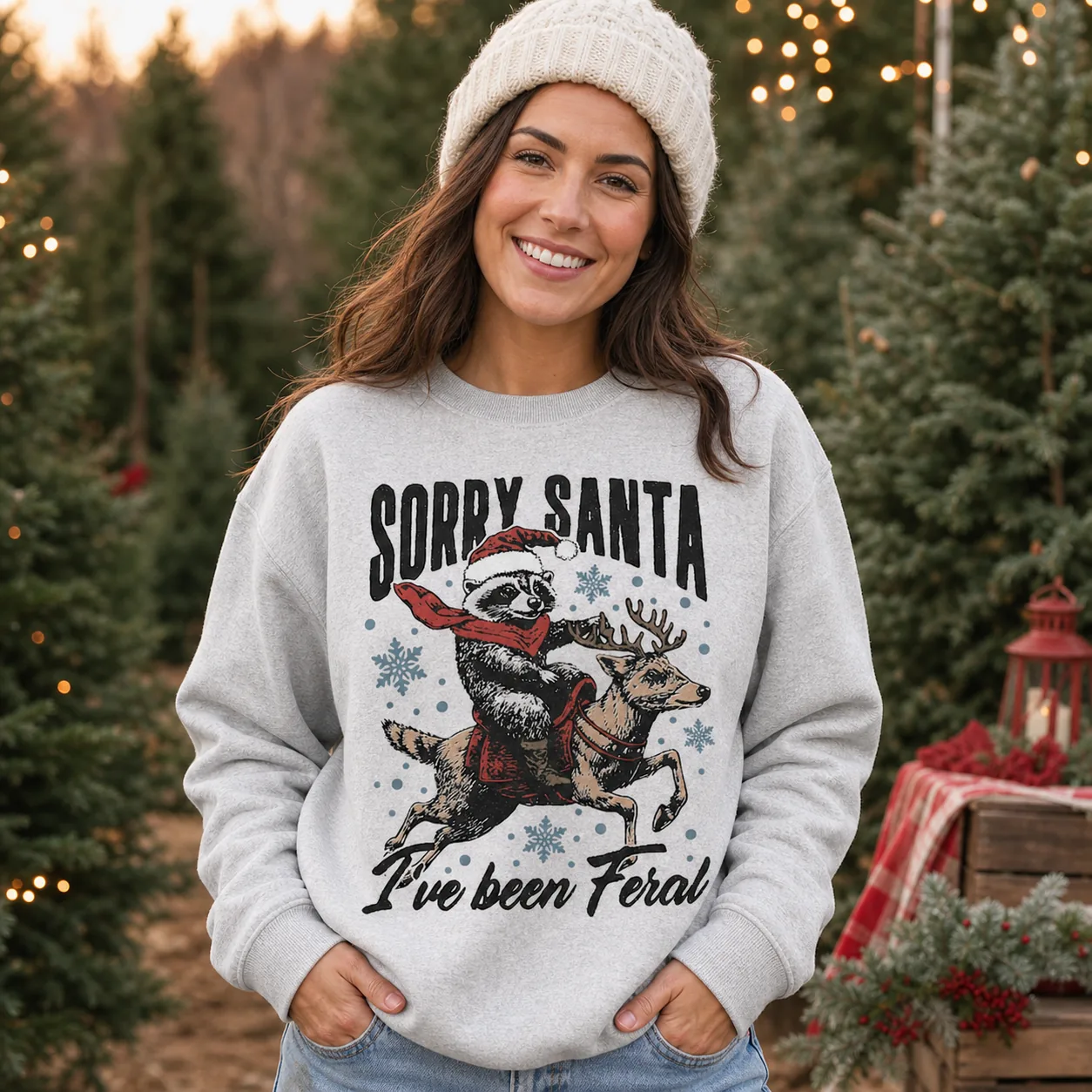 Sorry Santa I’ve Been Feral Sweatshirt – Funny Raccoon Christmas Crewneck Sorry Santa I’ve Been Feral Sweatshirt – Funny Raccoon Christmas Crewneck