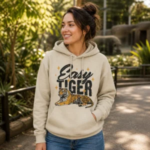 Easy Tiger Hoodie – Funny Vintage Tiger Hooded Sweatshirt