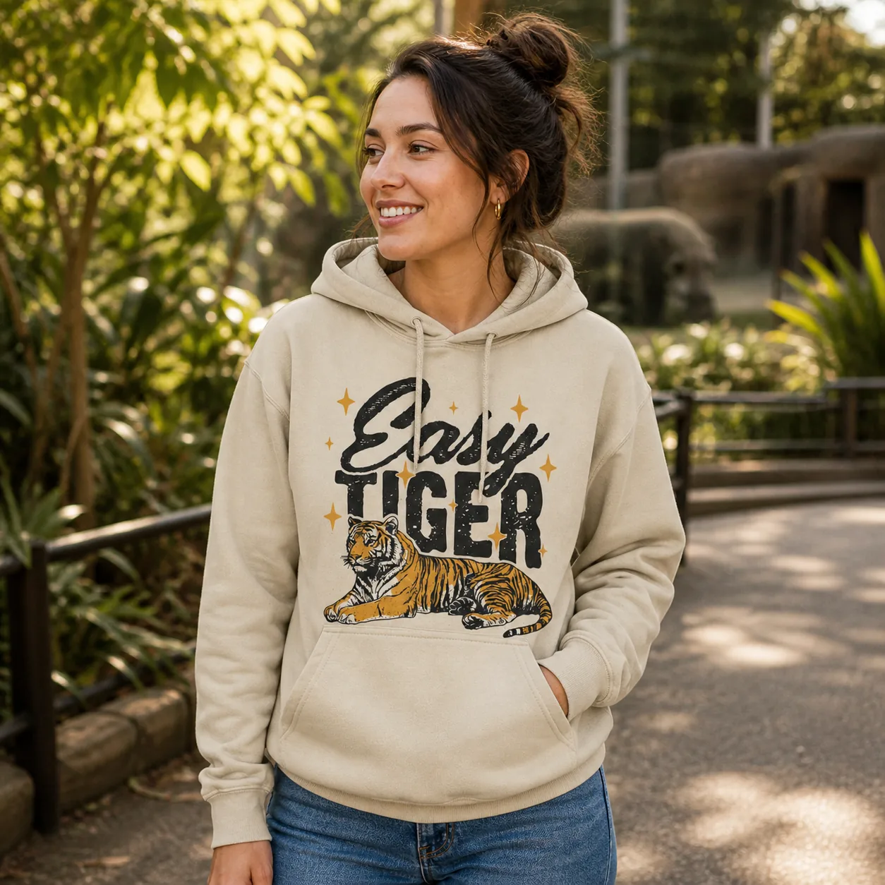 Easy Tiger Hoodie – Funny Vintage Tiger Hooded Sweatshirt Easy Tiger Hoodie – Funny Vintage Tiger Hooded Sweatshirt
