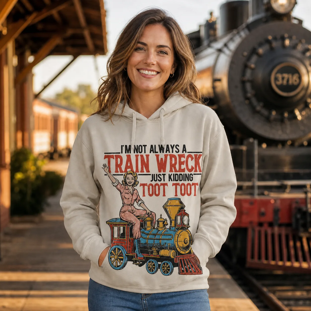 Funny Train Wreck Hoodie – Just Kidding Toot Toot Vintage Sweatshirt Funny Train Wreck Hoodie – Just Kidding Toot Toot Vintage Sweatshirt