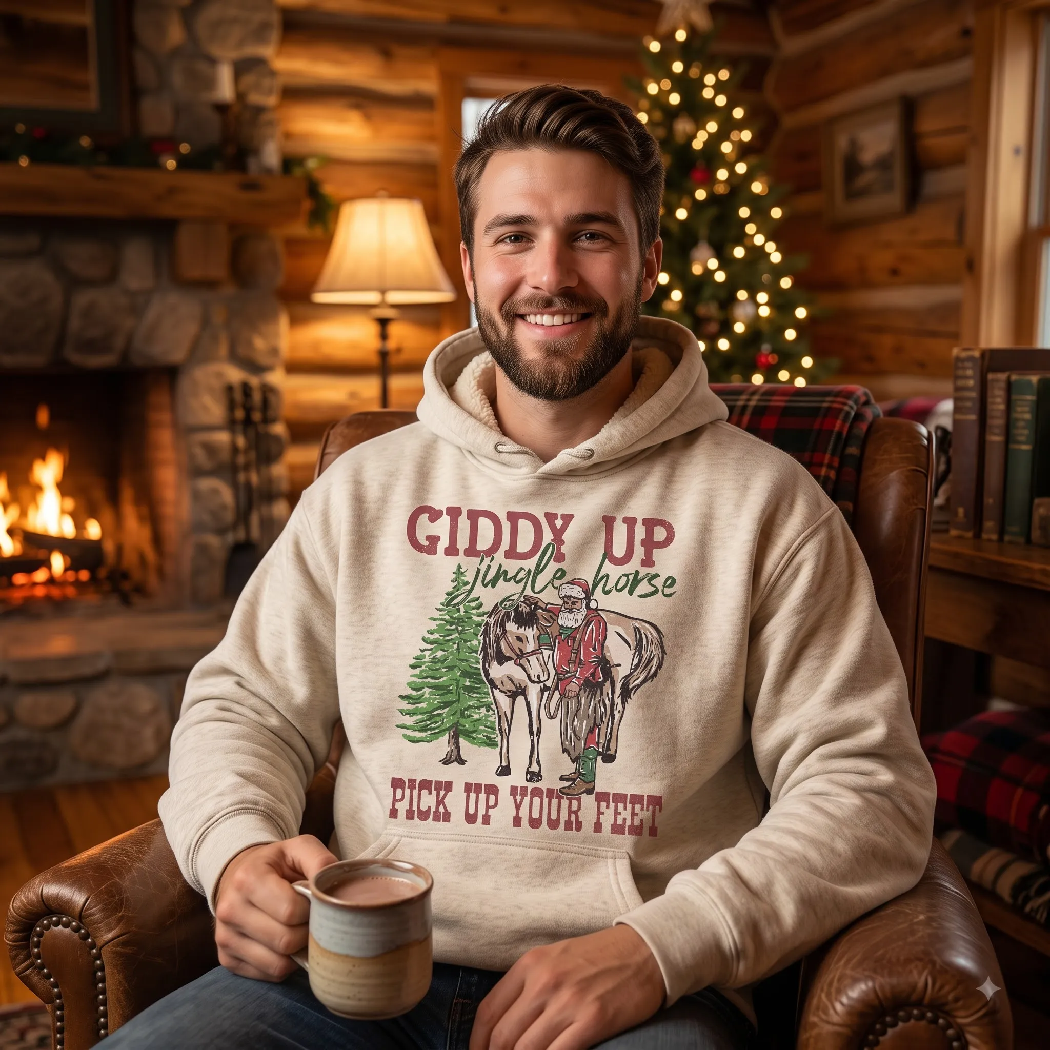 Giddy Up Jingle Horse Hoodie – Western Christmas Santa Sweatshirt Giddy Up Jingle Horse Hoodie – Western Christmas Santa Sweatshirt