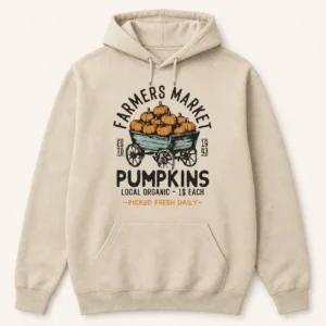 Farmers Market Pumpkins Hoodie – Vintage Fall Farm Sweatshirt