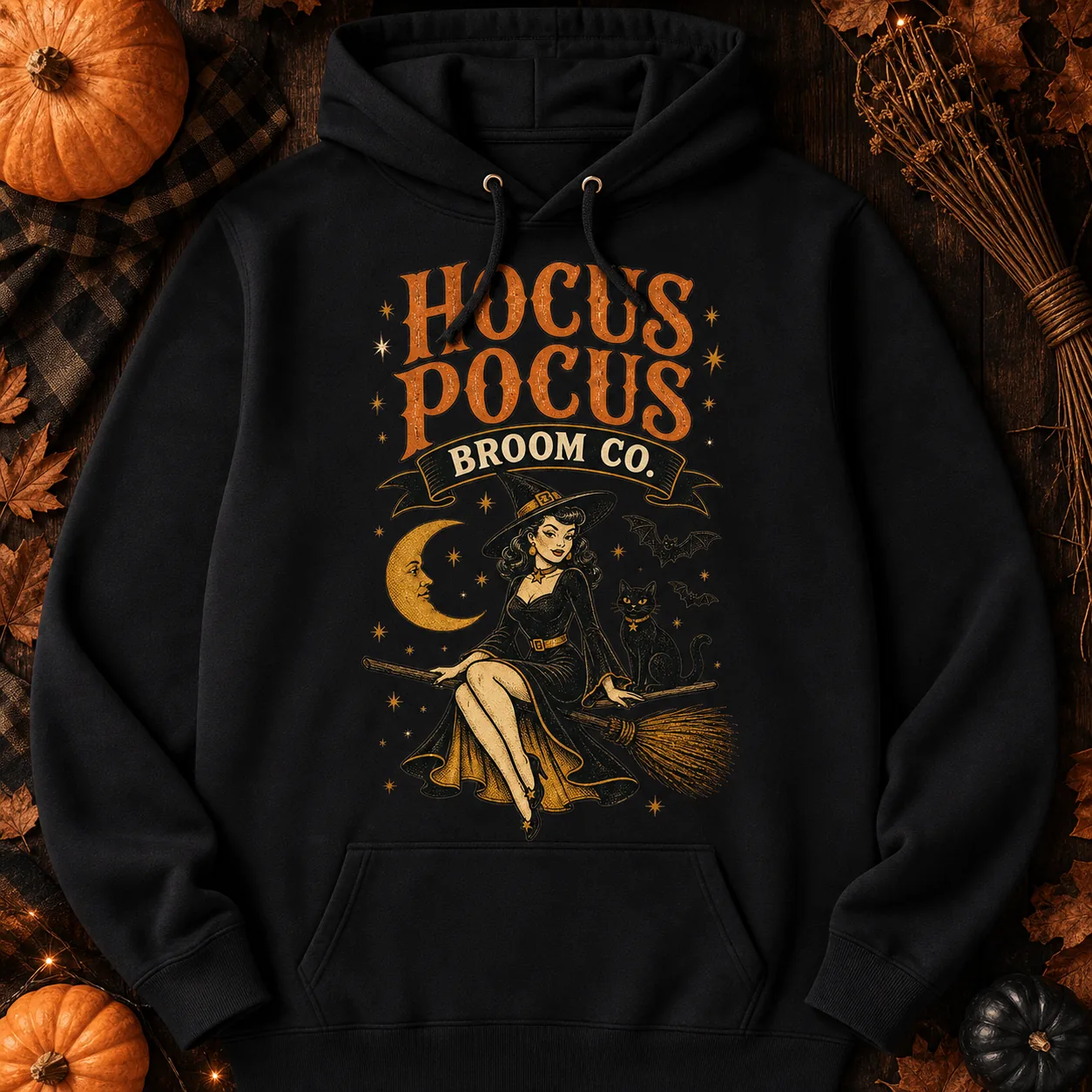 Hocus Pocus Broom Co. Hoodie – Retro Witch Halloween Sweatshirt Hocus Pocus Broom Co. Hoodie – Retro Witch Halloween Sweatshirt