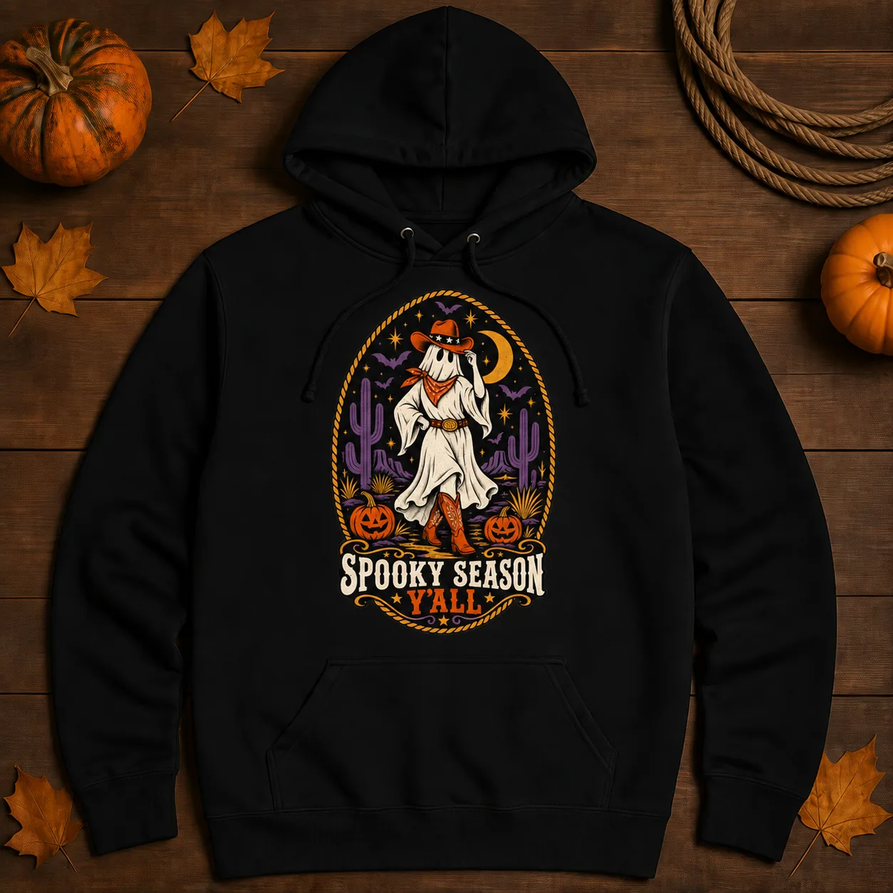Spooky Season Y’all Hoodie – Western Ghost Halloween Sweatshirt Spooky Season Y’all Hoodie – Western Ghost Halloween Sweatshirt