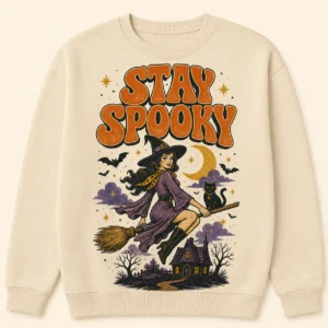 Stay Spooky Sweatshirt – Retro Witch Halloween Crewneck Stay Spooky Sweatshirt – Retro Witch Halloween Crewneck