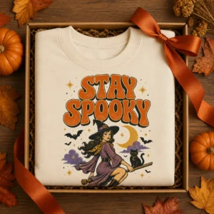 Stay Spooky Sweatshirt – Retro Witch Halloween Crewneck Stay Spooky Sweatshirt – Retro Witch Halloween Crewneck