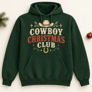 Cowboy Christmas Club Hoodie – Western Holiday Sweatshirt