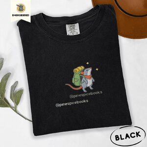 Black Adventurer Mouse Embroidered T-Shirt