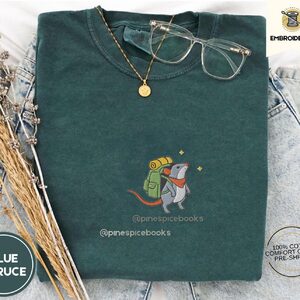 Blue Spruce Adventurer Mouse Embroidered T-Shirt