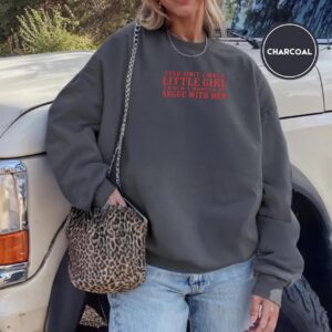 Person wearing a charcoal Argue With Men Embroidered Sweatshirt