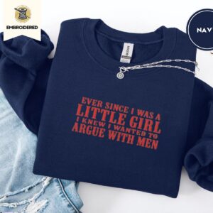 Navy Argue With Men Embroidered Sweatshirt
