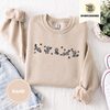 Sand Autumn Raccoons and Leaves Embroidered Sweatshirt