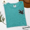 Seafoam Bat Wing Cat Embroidered T-Shirt