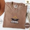 Espresso Bat Wings and Book Embroidered T-Shirt