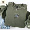 Military Green Believe Raccoon Embroidered Sweatshirt