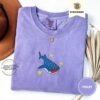 Violet Blue Spotted Whale Shark Embroidered T-Shirt