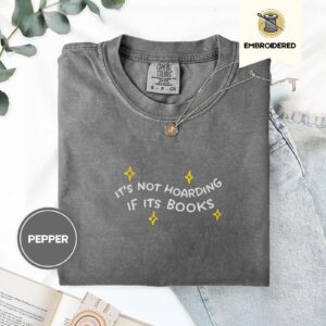 Pepper Book Hoarder Embroidered T-Shirt