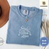 Blue Jean Book Lover Bow Embroidered T-Shirt