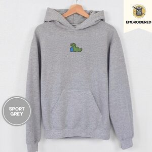 Sport Grey Bookworm Embroidered Hoodie