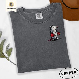Pepper Boxing Possum Embroidered T-Shirt