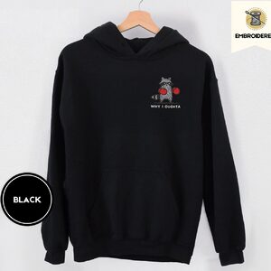 Black Boxing Raccoon Embroidered Hoodie