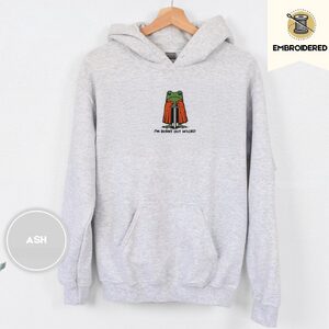 Ash Burnt Out Frog Embroidered Hoodie