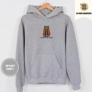 Sport Grey Burnt Out Frog Embroidered Hoodie