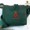 Forest Green Burnt Out Frog Knight Embroidered Hoodie