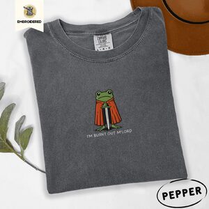 Pepper Burnt Out Knight Frog Embroidered T-Shirt