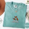 Seafoam Butterflies and Open Book Embroidered T-Shirt