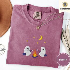 Berry Campfire Ghosts Embroidered T-Shirt