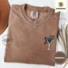 Espresso Cat Martini Glass Embroidered T-Shirt