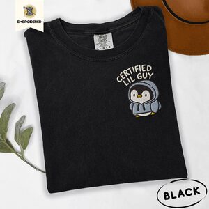 Black Certified Lil Guy Hoodie Penguin Embroidered T-Shirt