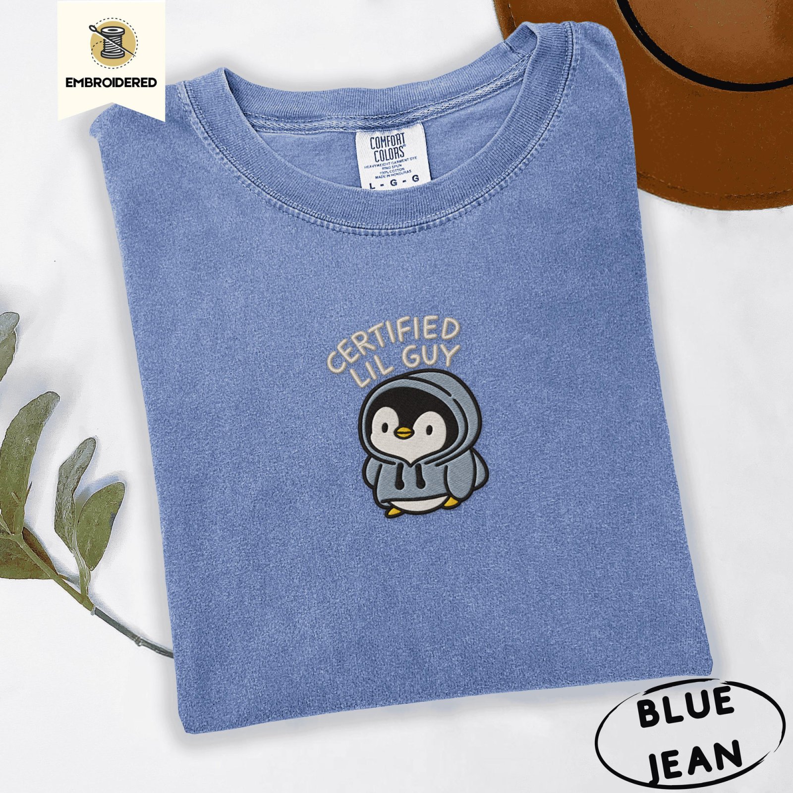 Blue Jean Certified Lil Guy Penguin Embroidered T-Shirt