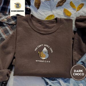 Dark Chocolate Cool Pigeon Embroidered Sweatshirt