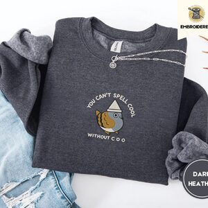 Dark Heather Cool Pigeon Embroidered Sweatshirt