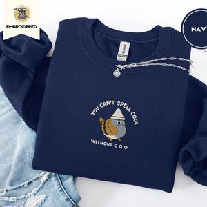 Navy Cool Pigeon Embroidered Sweatshirt